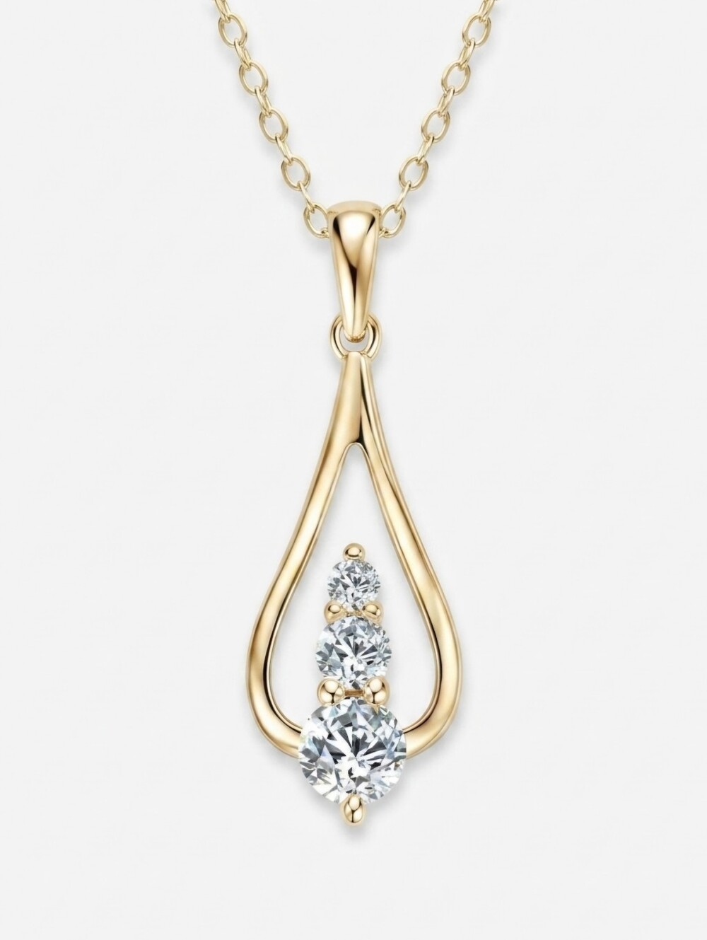 Moissanite Elegant Gold Necklace - Picture 3 of 8